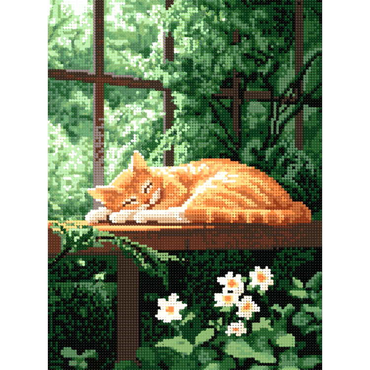 Diamond Painting with subframe Taking a nap 30x40 cm VA841