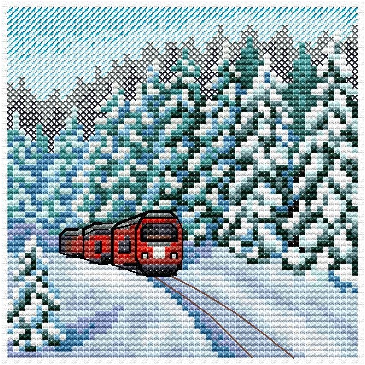 Cross stitch kit "Through the winter forest" SM-988