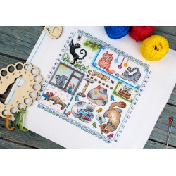 Cross stitch kit "Sampler. Cats" SNV-894