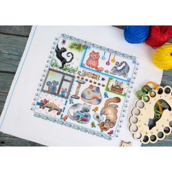 Cross stitch kit "Sampler. Cats" SNV-894