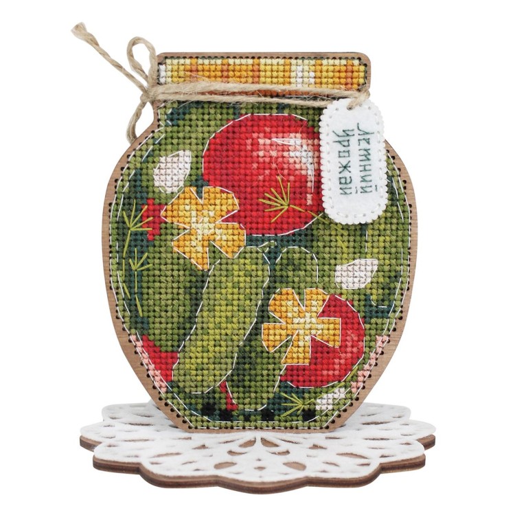 Cross-stitch on wooden base "Summer harvest" SO-116