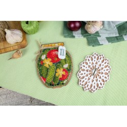 Cross-stitch on wooden base "Summer harvest" SO-116