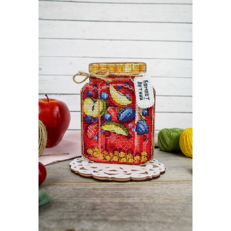 Cross-stitch on wooden base "Summer juice" SO-117