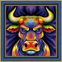 (SALE) Coloured bull 25x25 cm AZ-1884