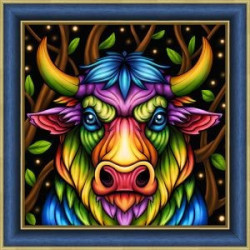 (SALE) Rainbow bull 25x25 cm AZ-1885