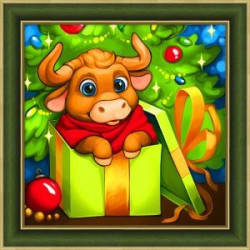 (SALE) New year bull 25x25 cm AZ-1891