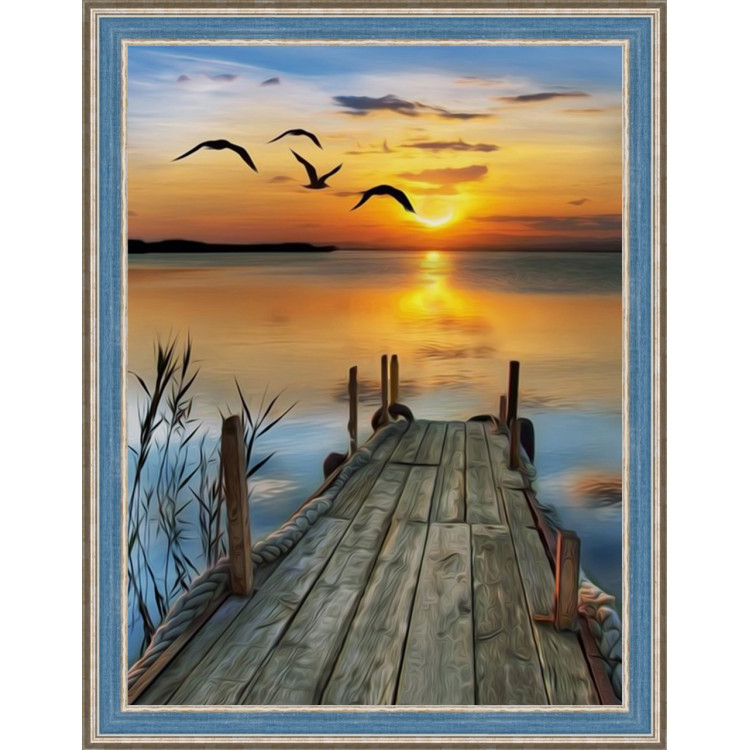 Diamond Painting Kit Sunset on the Lake 30х40 cm AZ-1493