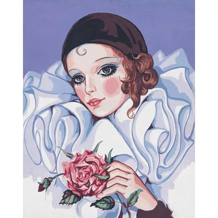 Printed Canvas 38x47 Pierrot With Rose CDA11307 Printed Canvas 38x47 Pierrot With Rose CDA11307