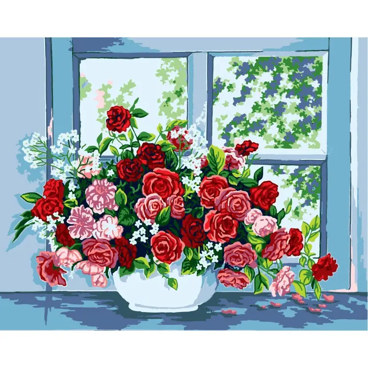Printed Canvas 50x40 Roses by the Window CDA11399 Printed Canvas 50x40 Roses by the Window CDA11399