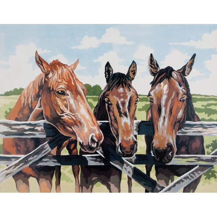 Printed Canvas 50x40 Trio at Farm Gate CDA11500 Printed Canvas 50x40 Trio at Farm Gate CDA11500