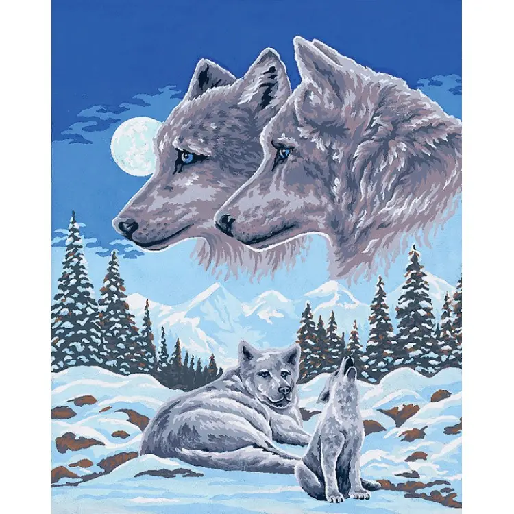 Printed Canvas 50x40 Wolves on Watch Above CDA11504 Printed Canvas 50x40 Wolves on Watch Above CDA11504