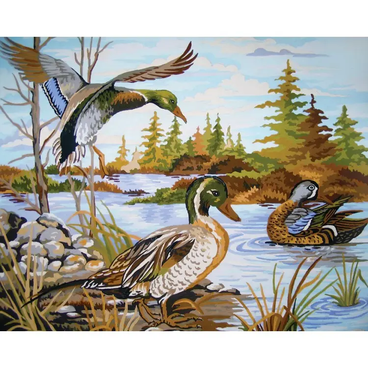 Printed Canvas 50x40 Mallards at the River CDA11535 Printed Canvas 50x40 Mallards at the River CDA11535