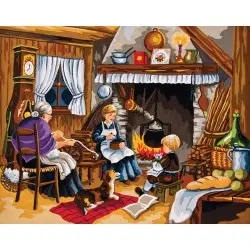 Printed Canvas 50x40 Chores by the Fireside CDA11552