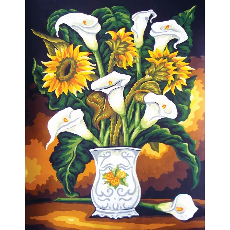 Printed Canvas 50x40 Lillies and Sunflowers CDA11558 Printed Canvas 50x40 Lillies and Sunflowers CDA11558