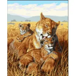 Printed Canvas 50x40 Lion family CDA11884