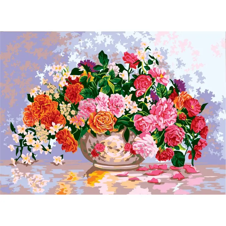 Printed Canvas 50x70 Roses in a China Bowl CDA12965 Printed Canvas 50x70 Roses in a China Bowl CDA12965