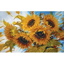 Printed Canvas 47x70 Windswept Sunflowers CDA12970
