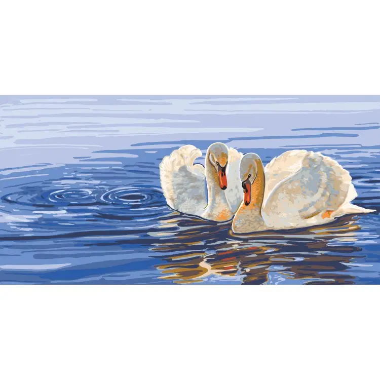 Printed Canvas 50x100 Graceful Swans CDA13983 Printed Canvas 50x100 Graceful Swans CDA13983