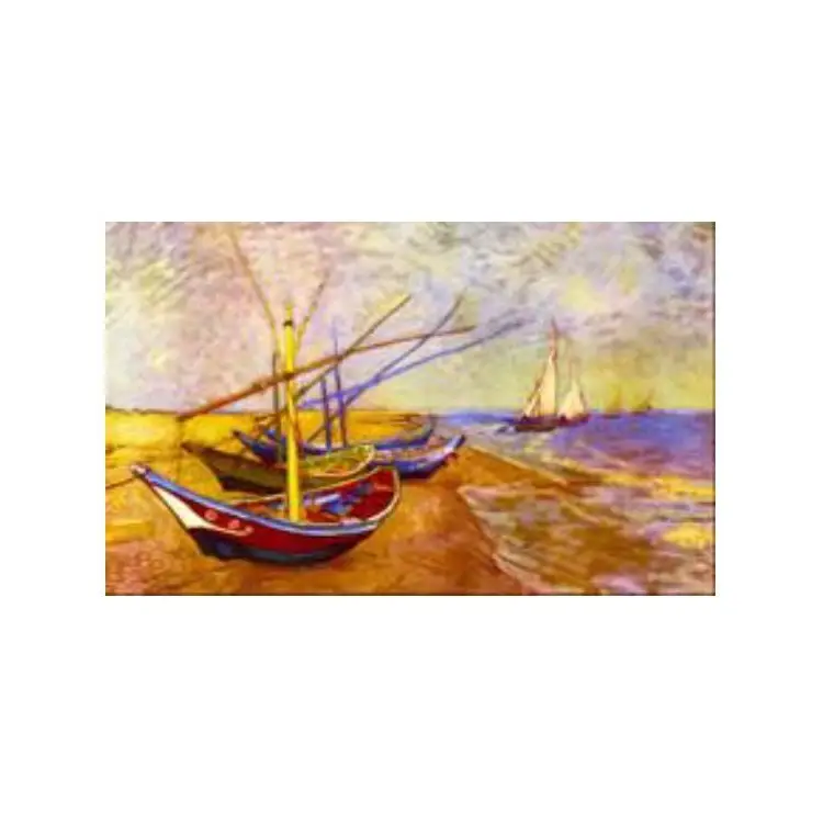 Printed Canvas 50x80 Boats of Saintes - Maries - Van Gough CDA14283 Printed Canvas 50x80 Boats of Saintes - Maries - Van Gough CDA14283
