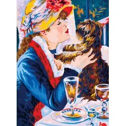 Printed Canvas 22x30 Lady wit dog CDA6051