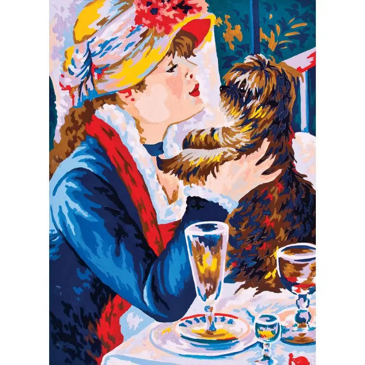 Printed Canvas 22x30 Lady wit dog CDA6051