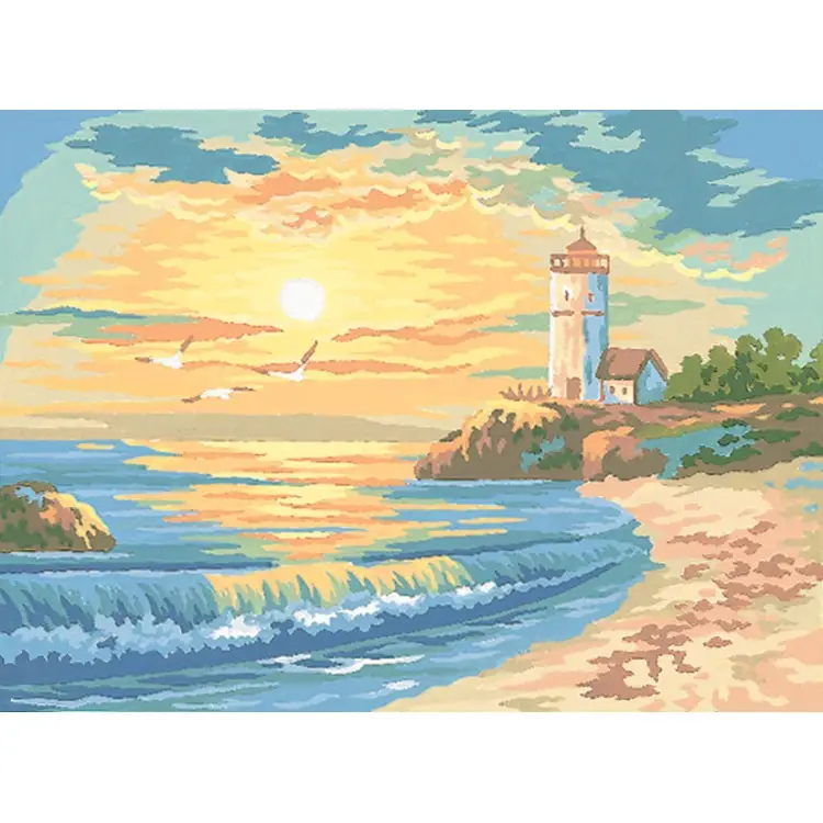 Printed Canvas 22x30 Sunset Lighthouse CDA6159 Printed Canvas 22x30 Sunset Lighthouse CDA6159