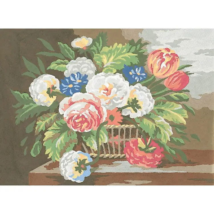 Printed Canvas 22x30 Basket of Flowers CDA6161 Printed Canvas 22x30 Basket of Flowers CDA6161