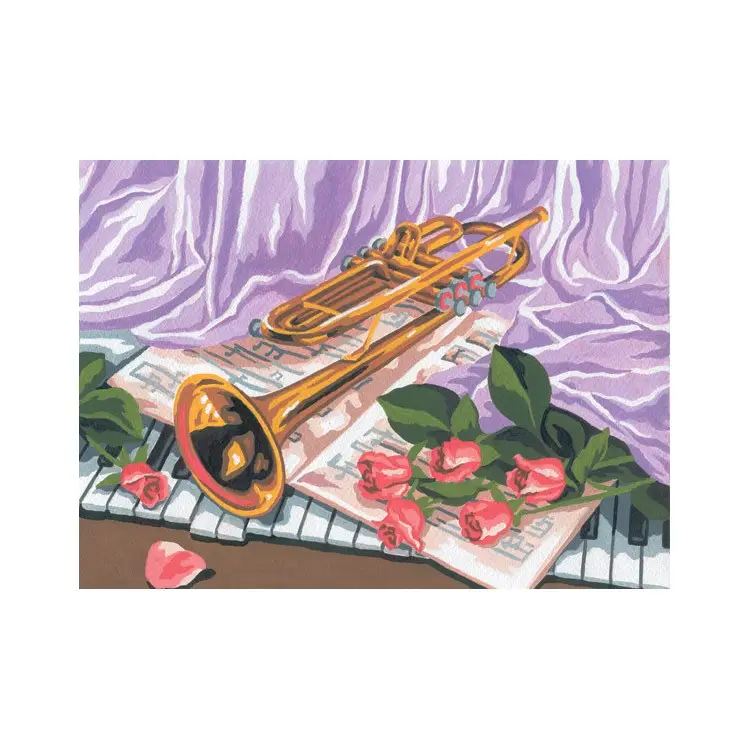 Printed Canvas 22x30 Trumpet, Still Life CDA6179 Printed Canvas 22x30 Trumpet, Still Life CDA6179
