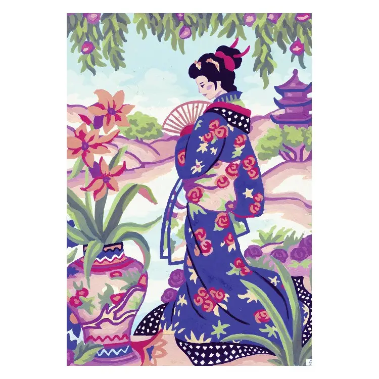 Printed Canvas 22x30 Geisha in Purple CDA6216 Printed Canvas 22x30 Geisha in Purple CDA6216