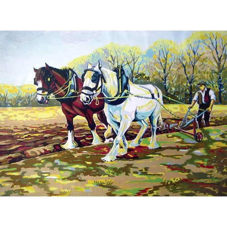 Printed Canvas 22x30 Clydesdales at Work CDA6251 Printed Canvas 22x30 Clydesdales at Work CDA6251