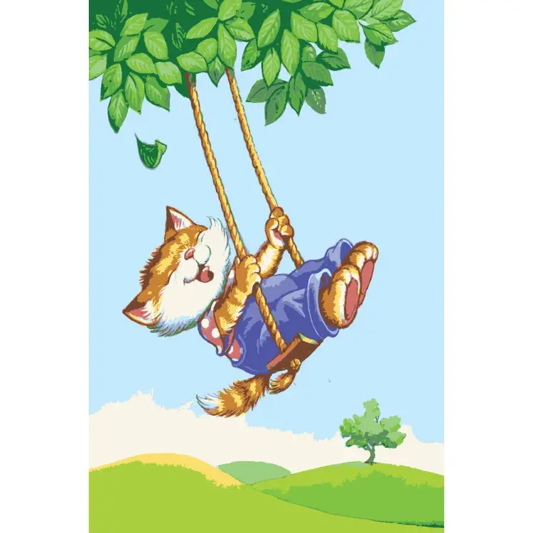 Printed Canvas 22x30 Kitten on a Swing CDA6273 Printed Canvas 22x30 Kitten on a Swing CDA6273