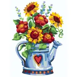 Printed Canvas 22x30 Tea pot with flowers CDA6292