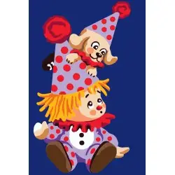 Printed Canvas 20x30 Clown with puppy CDA6305