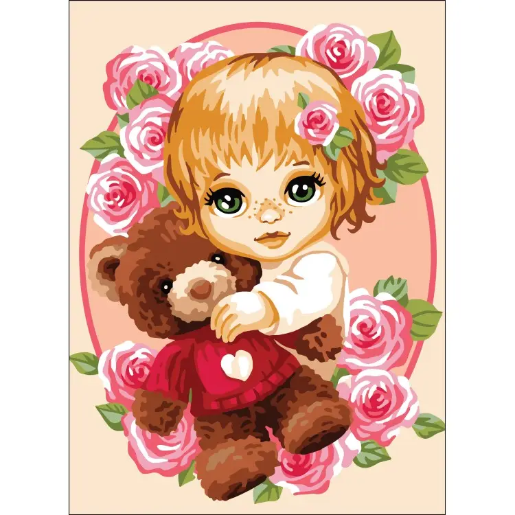 Printed Canvas 22x30 Teddy bear for a girl CDA6336 Printed Canvas 22x30 Teddy bear for a girl CDA6336