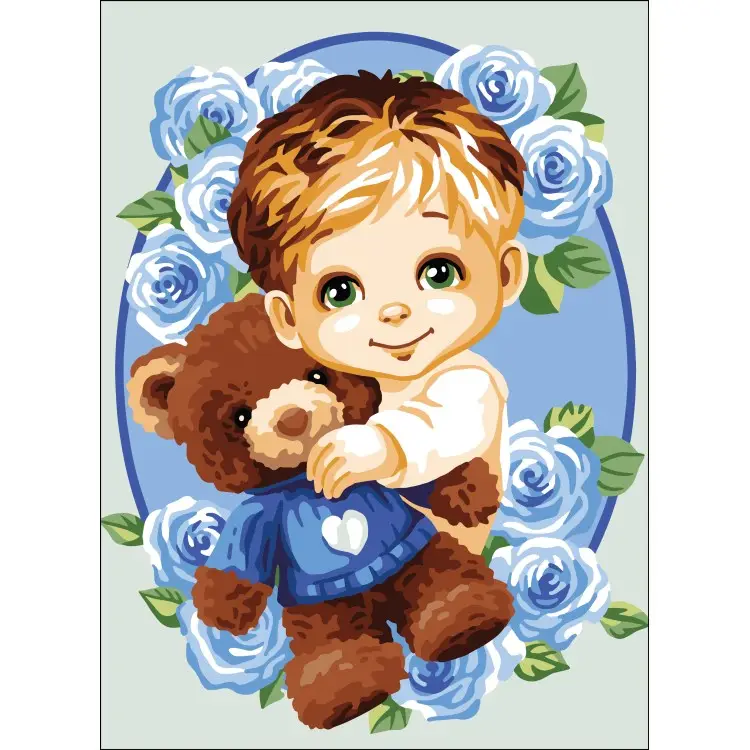 Printed Canvas 22x30 Teddy bear for a boy CDA6337 Printed Canvas 22x30 Teddy bear for a boy CDA6337