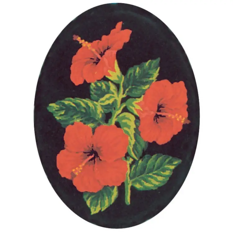 Printed Canvas 18x24 Hibiscus, Oval CDA7011 Printed Canvas 18x24 Hibiscus, Oval CDA7011