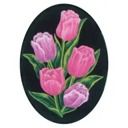 Printed Canvas 18x24 Tulips, Oval CDA7012