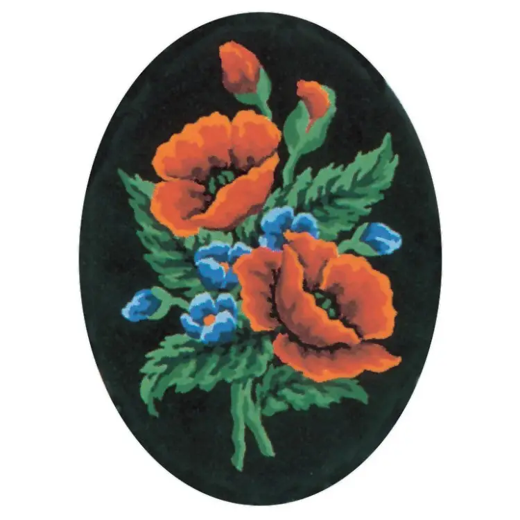 Printed Canvas 18x24 Poppies and Cornflowers, Oval CDA7015 Printed Canvas 18x24 Poppies and Cornflowers, Oval CDA7015