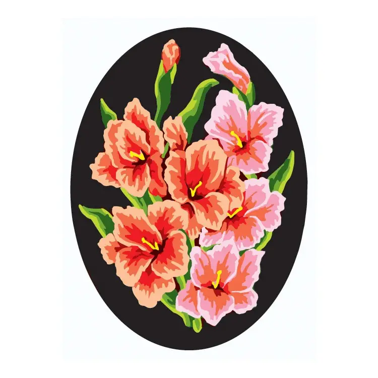 Printed Canvas 18x24 Gladioli, Oval CDA7019 Printed Canvas 18x24 Gladioli, Oval CDA7019