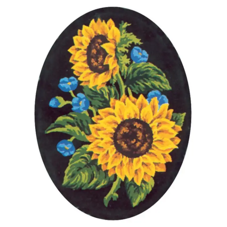 Printed Canvas 18x24 Sunflowers, Oval CDA7021 Printed Canvas 18x24 Sunflowers, Oval CDA7021