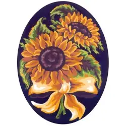 Printed Canvas 18x24 Sunflower Posy, Oval CDA7022