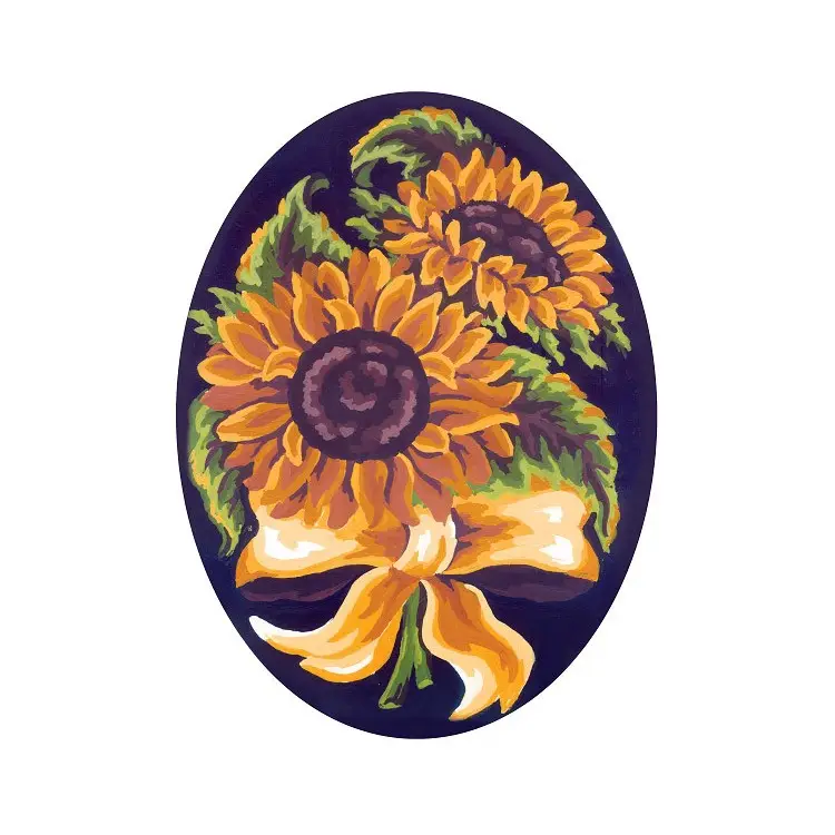 Printed Canvas 18x24 Sunflower Posy, Oval CDA7022 Printed Canvas 18x24 Sunflower Posy, Oval CDA7022