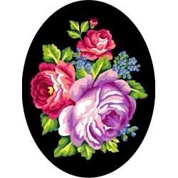 Printed Canvas 18x24 Flowers with black Backround CDA7026