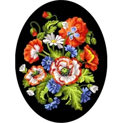 Printed Canvas 18x24 Flowers with black Backround CDA7027
