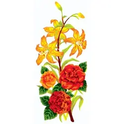 Printed Canvas 21x49 Flowers CDA8017