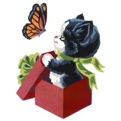 Printed Canvas 14x18 Kitten and Butterfly CDA3193
