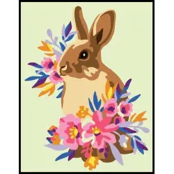 Printed Canvas 14x18 Rabbit in flowers CDA3353