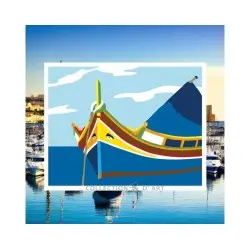 Printed Canvas 18x14 Boat at the sea CDA3001