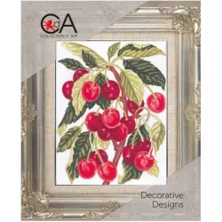 Tapestry Kit with printed canvas 14x18 Cherries CDA3164K