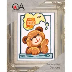 Tapestry Kit with printed canvas 14x18 Honey Bear CDA3175K